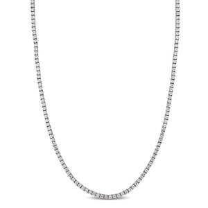 EVERLY JEWELRY | Sterling Silver 32 1/3 CT TGW Cubic Zirconia Tennis Necklace, 34-inch - 1 of 4
