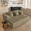 JOYRACER Oversized Chaise Lounge Chair, Corduroy Upholstered Sleeper Sofa with 4 Throw Pillows and Wide Armrest for Living Room - 2 of 4