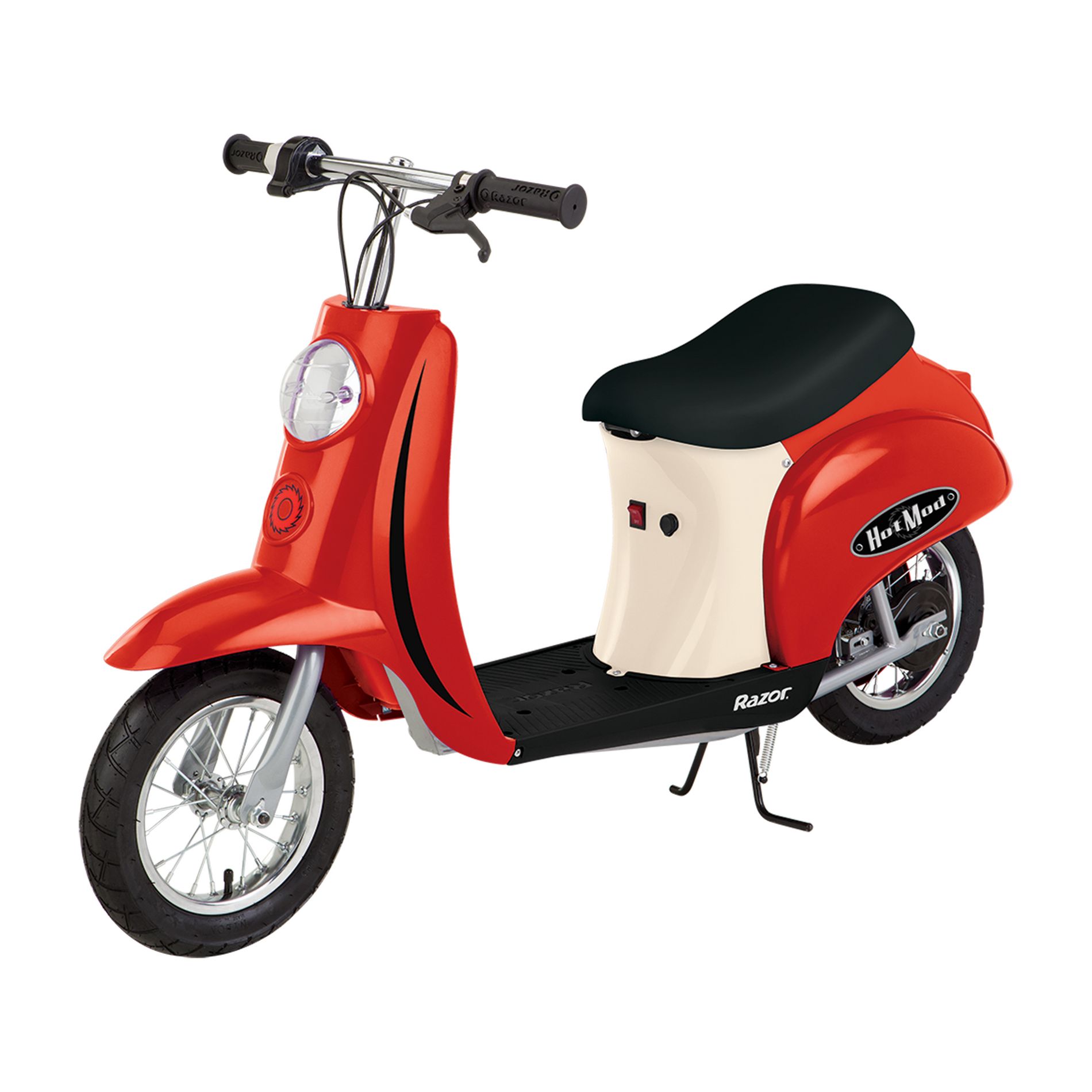 Razor Pocket Mod Electric Scooter Kid Ride-On for Age 8+, 170lb Max Weight, Red – 250W Motor, Up to 15 Mph, 40-Min High Speed Run Time, Seat Storage