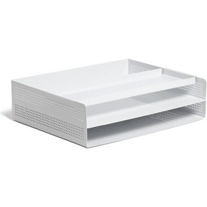 U Brands Modern Perforated Paper Tray, Office Supplies, Metal, White, 1 Count - 1 of 1