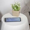 Resenkos Modern Garden Stool, Patio Stool Side Table,12.5" Steel Outdoor Side Table, Round Hollow Drum Patio End Table,White - 3 of 4
