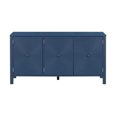TiramisuBest Elegant Sideboard Featuring Curved Bottom Doors with Arched Groove Design in 4-Door,for Living,Entrance and Study,Beige