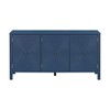 Elegant Sideboard with Curved Swirl Patterned Doors and Artistic Three-Door Design,Wooden Storage Cabinet - 3 of 4