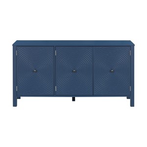 TiramisuBest Elegant Sideboard Featuring Curved Bottom Doors with Arched Groove Design in 4-Door,for Living,Entrance and Study,Beige - 1 of 4