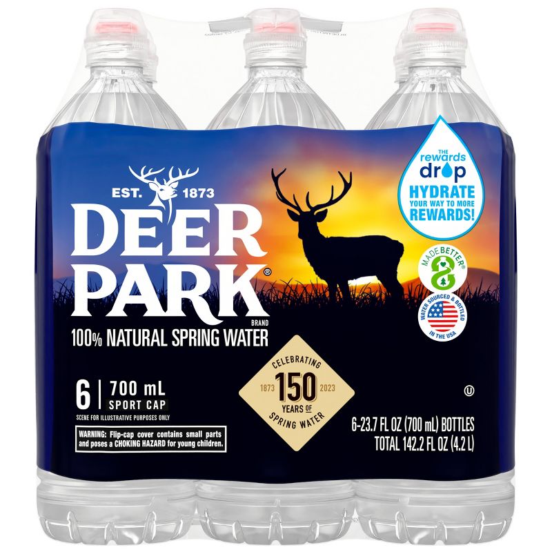 Deer Park Brand 100% Natural Spring Water - 6pk/23.7 fl oz Sport Cap Bottles, 3 of 11