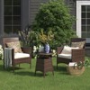 Barton 3 Pieces Outdoor Patio Set 2-Person Seating Group with Table, Beige - 2 of 3