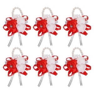 Unique Bargains Decorative Wedding Prom Party Artificial Rose Wrist Corsages - 1 of 3