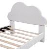 Twin Size Upholstered Platform Bed with Velvet Frame, Cloud-Shaped Headboard and Sturdy Slats, No Box Spring Required-Maison Boucle - 4 of 4