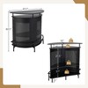 Tangkula 4-Tier Metal Home Bar Unit Liquor Bar Table w/Storage Shelves & 3 Glass Holders - 3 of 4