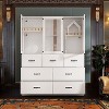 FUFU&GAGA White Multifunctional Pet Furniture Cat Cabinet with Cat Climbing Shelf Design, Creating a Comfortable Paradise and Tidy Home for Cats - 3 of 4