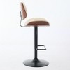 Anybear 360¡ãSwivel Bar Chairs Adjustable Counter Height Black Leather Upholstered - 3 of 4