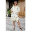 HAPPY BAY Women's House Daily Routine Evening Wear Loungewear Solid Casual Relaxed Caftan Knee Length Cover Up Dresses for Women 2X-3X White, Solid - 4 of 4