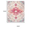 HomeRoots 3' X 5' Blue Pink And White Medallion Distressed Washable Area Rug - 3 of 4