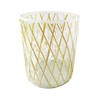 Storied Home Glass Candleholder with Embedded Rattan, Clear and Gold - 2 of 4