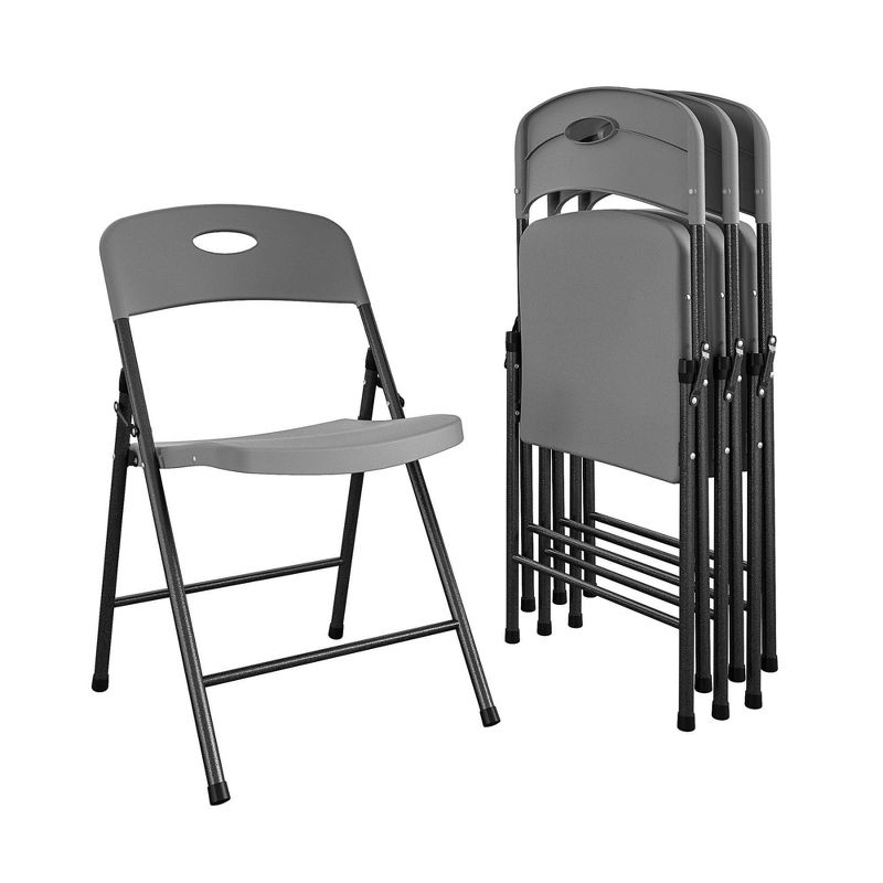 Cosco 4pk Double Braced Indoor/Outdoor Solid Resin Plastic Folding Chairs, 1 of 8
