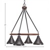 Toltec Lighting Blacksmith 4 - Light Chandelier in  Dark Granite with 7" Dark Granite Cone Metal Shade Shade - 2 of 2