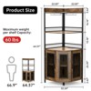 Jojoka Corner Bar Cabinet with Power Outlet and LED Strip,Liquor Cabinet with Storage and Adjustable Shelves for Small Space - 2 of 4