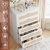 Tall Drawers Rattan Dresser, with Wooden Spacious Top,Handles,Easy to Assemble, for Bedroom,Living Room,Entryway,Hallway - 4 of 4