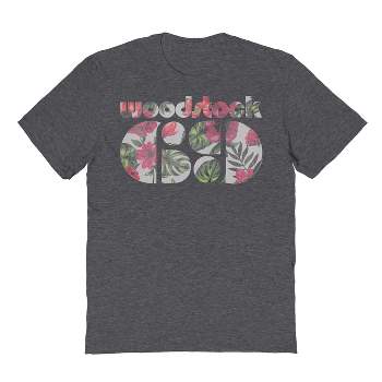 Woodstock Men's Floral 69 Short Sleeve Graphic Cotton T-Shirt - Dark Heather 3X
