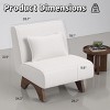 SEVOBAL Modern Upholstered Chair, Corduroy Reading Comfy Single, Robust Build Accent Armless Stripe Chair with Wooden Leg, White, 29.53"*31.5"*32.68" - 3 of 4