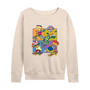 Women's - Rocket Power - Skate Life Lightweight French Terry Wide Neck Long Sleeve Shirt - 1 of 4