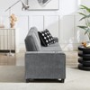 VASIP Plush Corduroy 3-Seater Sofa - Modern Compact Couch for Small Spaces, Living Room,Black - 3 of 4