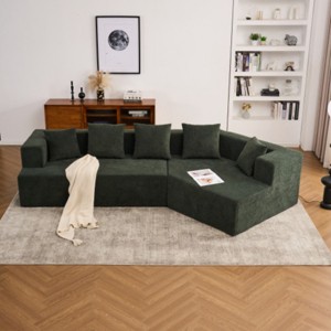 Modern Modular Chenille Sectional Sofa with Memory Foam,Deep Seat Comfortable 2-Seater Couch for Living Room, Bedroom, or Apartment-The Pop Home - 1 of 4
