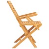 vidaXL Set of Folding Patio Chairs - Scandinavian Style - Solid Teak Wood - 22"x24.8"x35.4" - Brown Outdoor Seating for Garden, Deck or Patio - 4 of 4