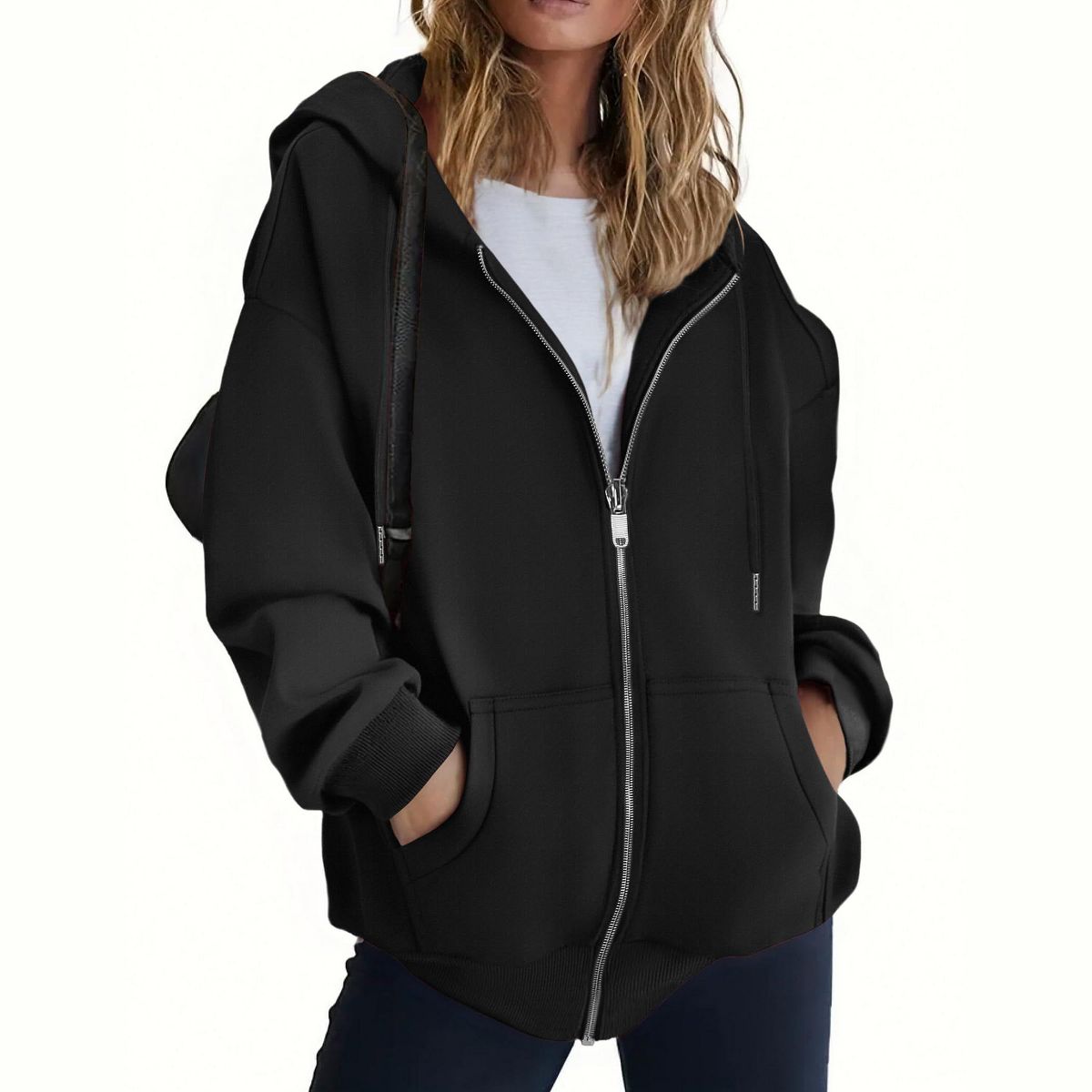 Zeagoo Sweatshirt Women Zip Up Hoodies Fleece Jacket Hoodies Oversized