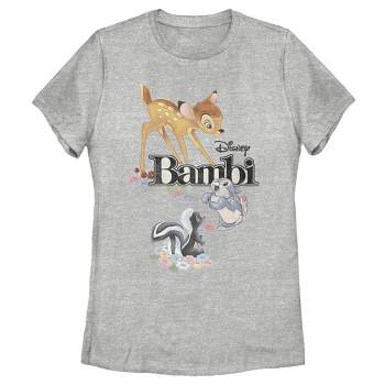 Women\'s Bambi Valentine\'s Day Thumper Miss Bunny T-shirt - Athletic Heather  - Large : Target