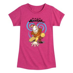 Girls' - Avatar: The Last Airbender - Aang Swirl Fitted Short Sleeve Graphic T-Shirt - 1 of 4