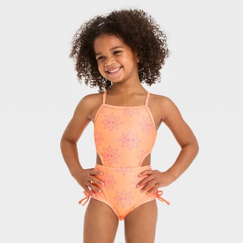 Toddler Girls' Cut Out One Piece Swimsuit - Cat & Jack™ Orange 2T