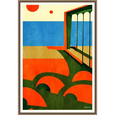 Amalfi Coast Abstract Canvas Print with Beaded Frame, 16 x 23