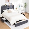 COMHOMA Metal Platform Bed Frame with Headboard,  3 Storage Drawers, Type-C&USB Ports - 2 of 4