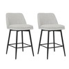 TOAOTBNBO Modern Swivel Bar Chairs Set of 2, Kitchen Island Bar Stools Upholstered Barstools with Back and Metal Legs - 2 of 4