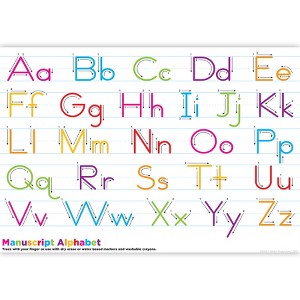 Ashley Productions® Placemat Studio™ Smart Poly® Manuscript Handwriting Learning Placemat, 13" x 19", Single Sided, Pack of 10 - 1 of 3