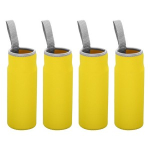 Unique Bargains Neoprene Insulated Water Bottle Sleeve with Finger Strap 2.56"x7.09" 4 Pcs - 1 of 4