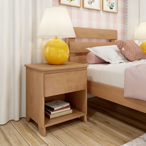Max & Lily Nightstand, Solid Wood Bedside Side Tables with Storage Drawer for Bedroom - 1 of 4