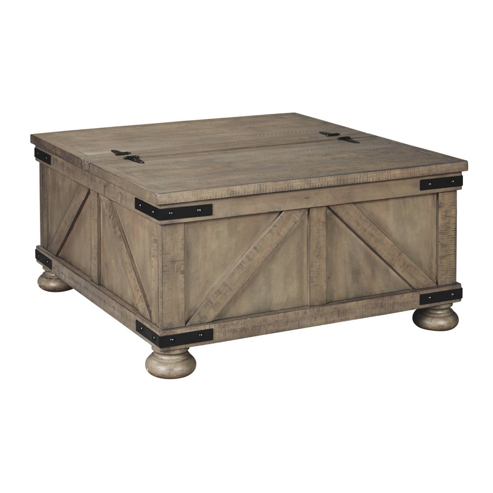 Photos - Coffee Table Ashley Aldwin Cocktail Table with Storage Brown - Signature Design by 