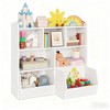Kids Toy Storage Organizer w/ 5 Cubbies & 2 Drawers - Playroom, Nursery & Bedroom Bookshelf Chest - 2 of 4