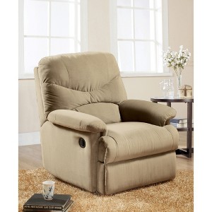 Microfiber Motion Recliner, Comfortable Living Room Reclining Chair with Pillow-Top Arms - 1 of 4