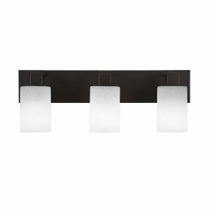 Toltec Lighting Apollo 3 - Light Vanity in  Dark Granite with 4" White Muslin Shade - 1 of 1