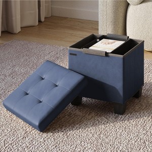 StorageBud Storage Ottoman for Bedroom End of Bed, Faux Leather Storage Bench, Large Storage Ottoman Bench, Entryway Bench with Storage - 1 of 4