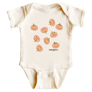The Juniper Shop SmileyWorld Pumpkin Collage Daisies Baby Short Sleeve Bodysuit - 1 of 4