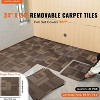 Angel Sar Carpet Tiles 24x24 Inch, 24-Piece Reusable Carpet Squares with Padding, Mixed Brown for DIY Flooring - 2 of 4