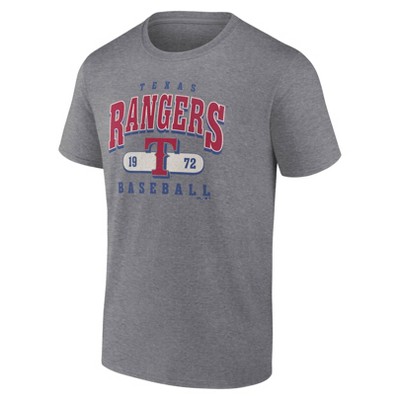MLB Texas Rangers Men's Gray Bi-Blend Short Sleeve T-Shirt