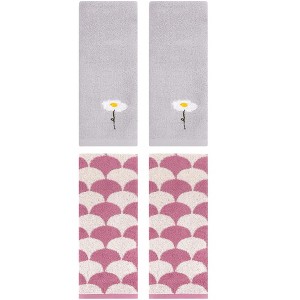 REGALWOVEN 4 Pcs Bathroom Soft Absorbent Hand Towels - 1 of 4