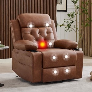 Power Lift Recliner Chair for Elderly, Oversized Massage Recliner with Vibration & Lumbar Heating, PU Leather Electric Lift Chair - 1 of 4