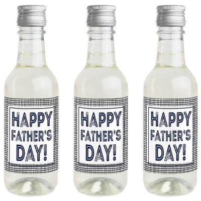 Big Dot of Happiness My Dad is Rad - Mini Wine and Champagne Bottle Label Stickers - Father's Day Favor Gift for Women and Men - Set of 16