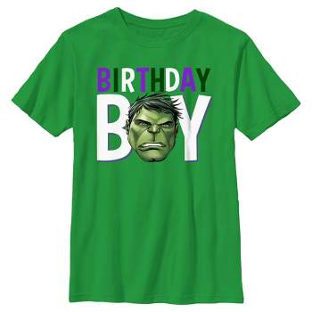Boy's Marvel Birthday Boy Hulk Face T-Shirt